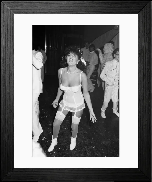 Framed Print : Ebony White Ball at the Embassy Club. December 1981