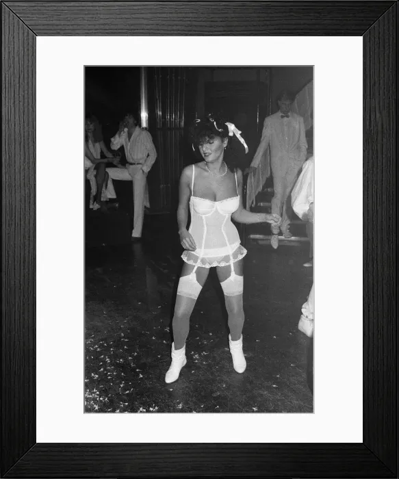 Framed Print : Ebony White Ball at the Embassy Club. December 1981
