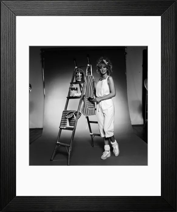 Framed Print : A woman doing some decorating. 26th April 1983 Framed Print : A woman doing some decorating. 26th April 1983