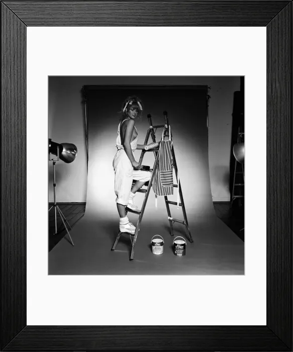 Framed Print : A woman doing some decorating. 26th April 1983 Framed Print : A woman doing some decorating. 26th April 1983