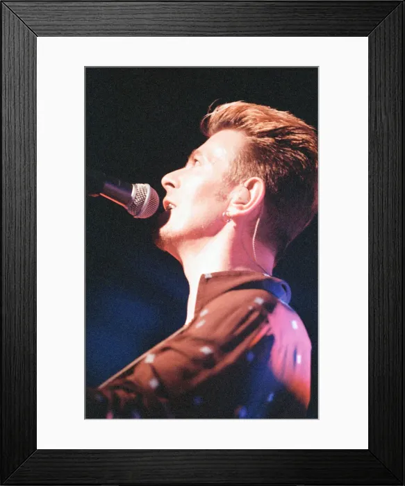Framed Print : David Bowie in Concert, The Earthling World Tour, pictured at Rock City, Nottingham Framed Print : David Bowie in Concert, The Earthling World Tour, pictured at Rock City, Nottingham