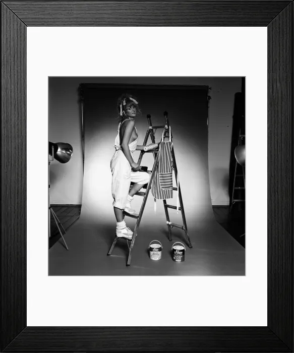 Framed Print : A woman doing some decorating. 26th April 1983 Framed Print : A woman doing some decorating. 26th April 1983