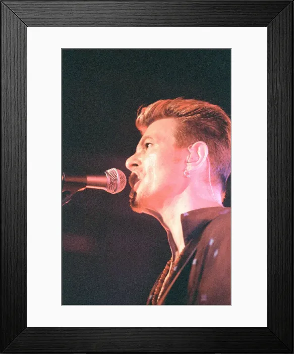 Framed Print : David Bowie in Concert, The Earthling World Tour, pictured at Rock City, Nottingham Framed Print : David Bowie in Concert, The Earthling World Tour, pictured at Rock City, Nottingham