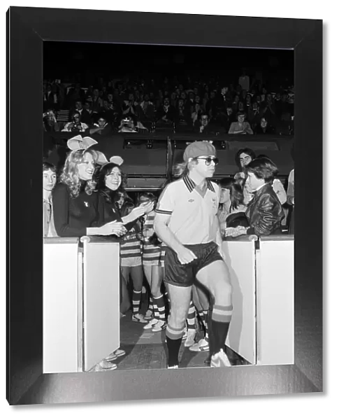 Elton John pictured in Wembley during a 5 a side football match