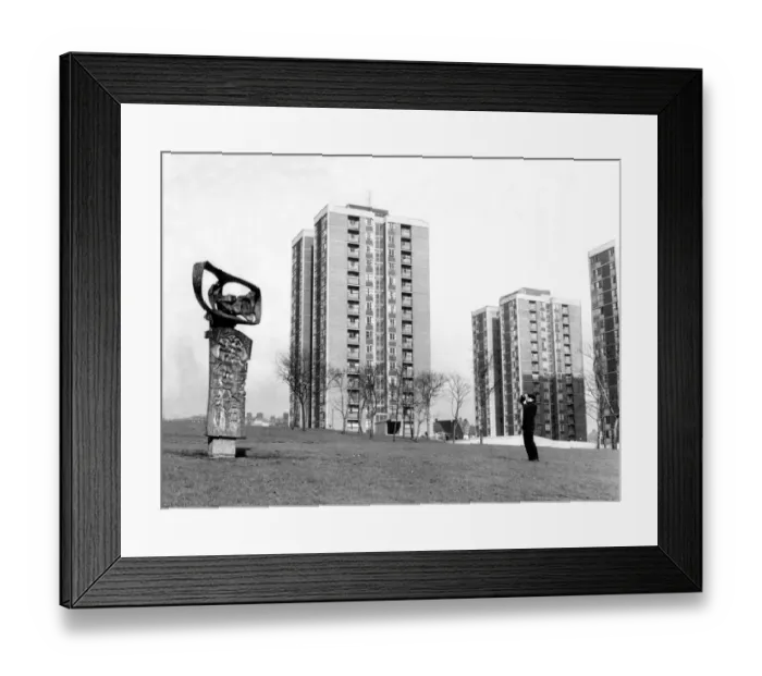 Framed Print : The high rise flats at Cruddas Park Housing Estate in Newcastle 12 March 1965 - the ultra