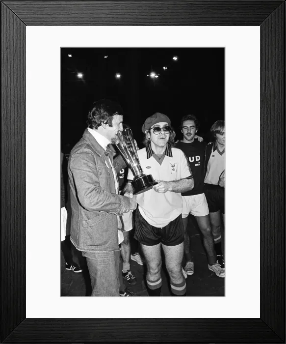 Framed Print : Elton John pictured in Wembley during a 5 a side football match Framed Print : Elton John pictured in Wembley during a 5 a side football match