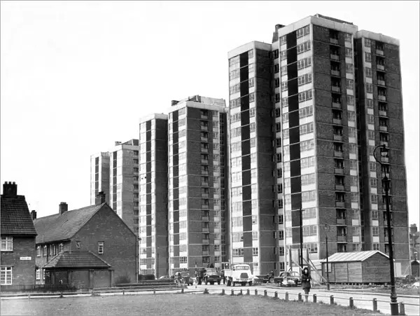 The construction of the new high rise flats at Shieldfield in Newcastle 17 April 1961