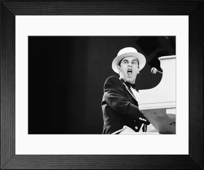 Framed Print : Summer of 84'Elton John concert at Wembley Stadium