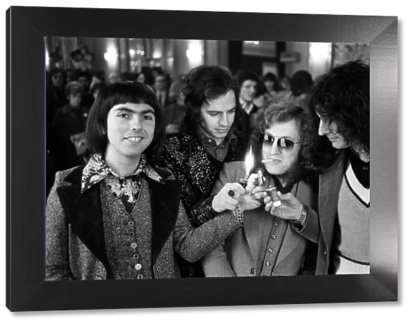 Dave Hill, Jim Lea, Noddy Holder and Don Powell of Slade attend the launch of '