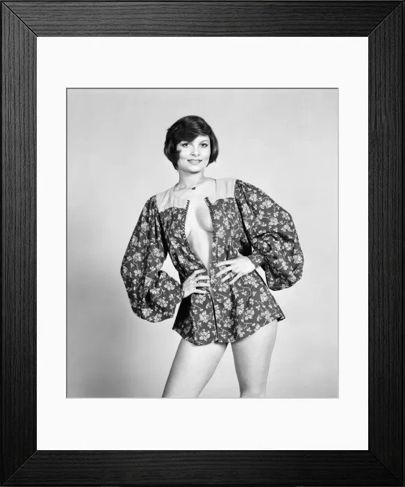 Framed Print : Francoise Pascal actress and model, studio pix, 12th January 1974 Framed Print : Francoise Pascal actress and model, studio pix, 12th January 1974