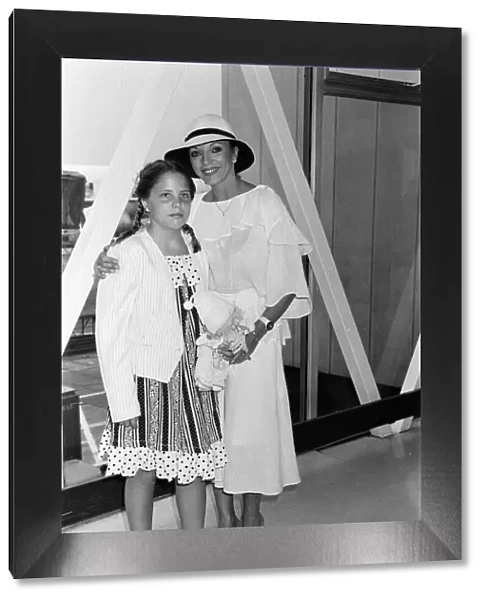 Joan Collins at LAP with her daughter Katy after a holiday in the South of France