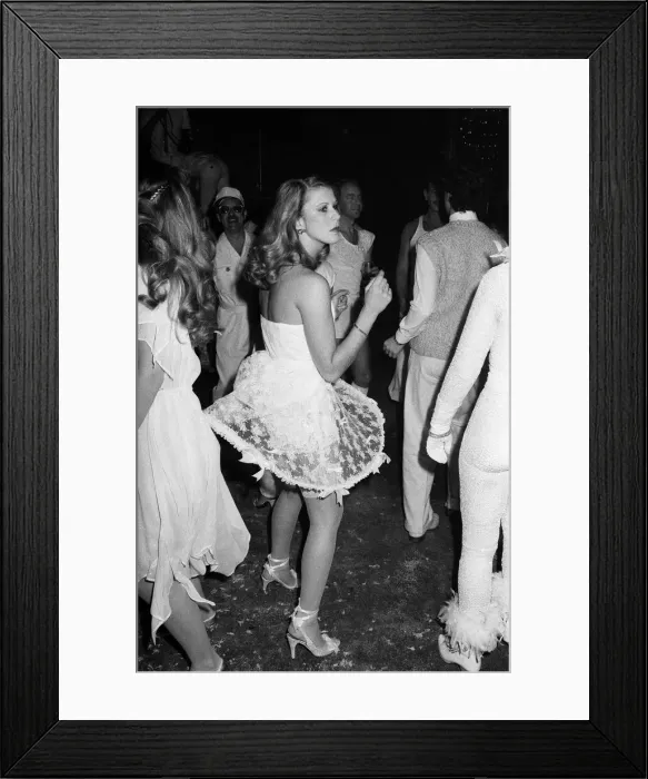 Framed Print : Ebony White Ball at the Embassy Club. December 1981