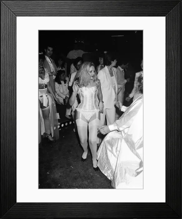 Framed Print : Ebony White Ball at the Embassy Club. December 1981