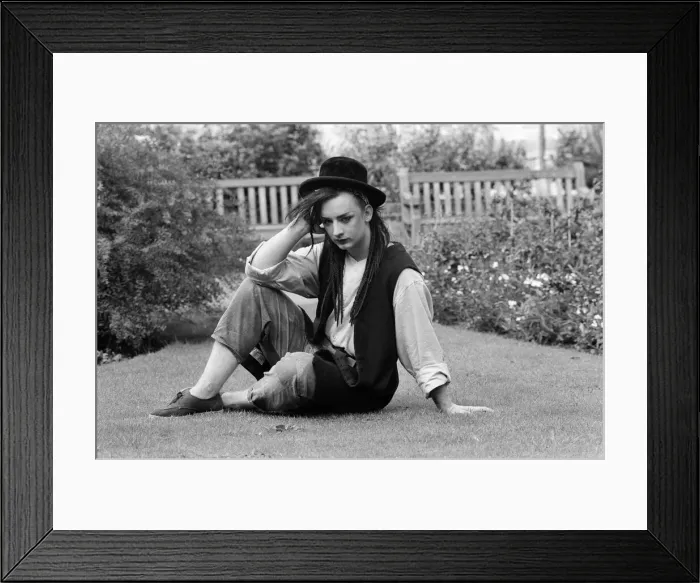 Framed Print : Pop star Boy George of Culture Club group. Pictured after the group moved into 15th spot Framed Print : Pop star Boy George of Culture Club group. Pictured after the group moved into 15th spot