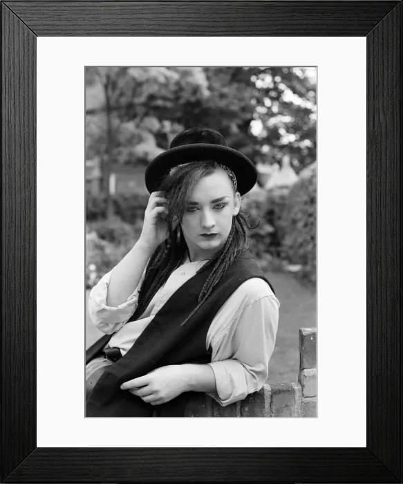 Framed Print : Pop star Boy George of Culture Club group. Pictured after the group moved into 15th spot Framed Print : Pop star Boy George of Culture Club group. Pictured after the group moved into 15th spot