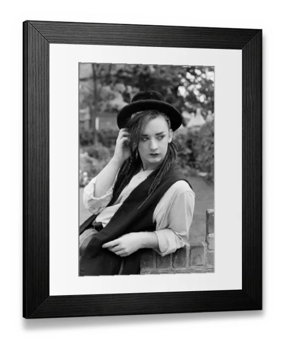 Framed Print : Pop star Boy George of Culture Club group. Pictured after the group moved into 15th spot