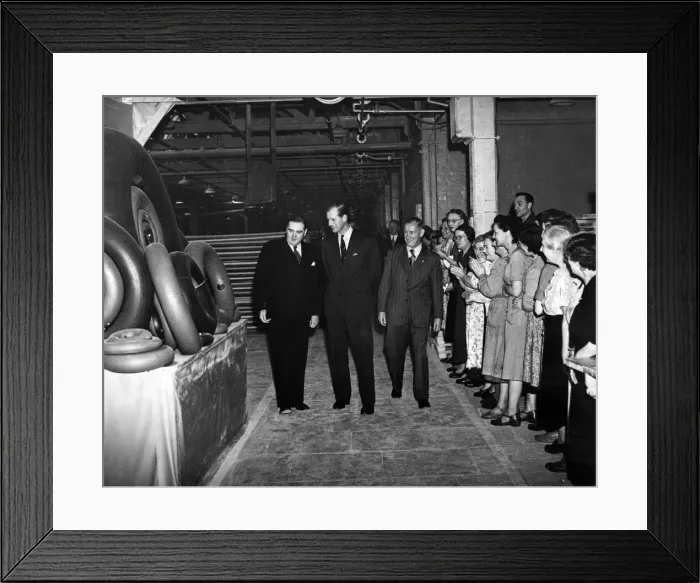Framed Print : Prince Philip, The Duke of Edinburgh, visiting Fort Dunlop in Birmingham, West Midlands Framed Print : Prince Philip, The Duke of Edinburgh, visiting Fort Dunlop in Birmingham, West Midlands
