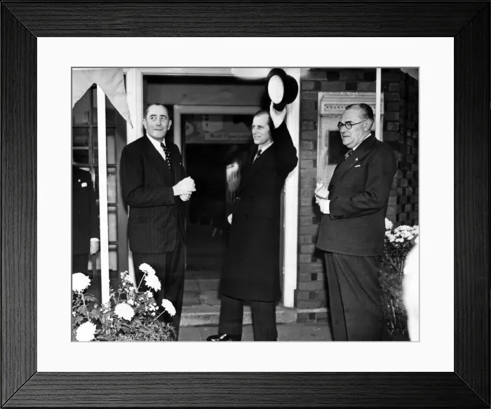 Framed Print : Prince Philip, The Duke of Edinburgh, visiting Fort Dunlop in Birmingham, West Midlands Framed Print : Prince Philip, The Duke of Edinburgh, visiting Fort Dunlop in Birmingham, West Midlands