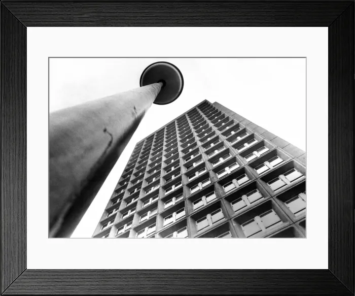 Framed Print : The Towering Bewick House high rise flats in Newcastle 2 April 1971 Framed Print : The Towering Bewick House high rise flats in Newcastle 2 April 1971