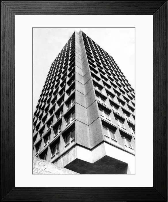 Framed Print : Bewick House high rise flats in Newcastle 2 April 1971 Framed Print : Bewick House high rise flats in Newcastle 2 April 1971