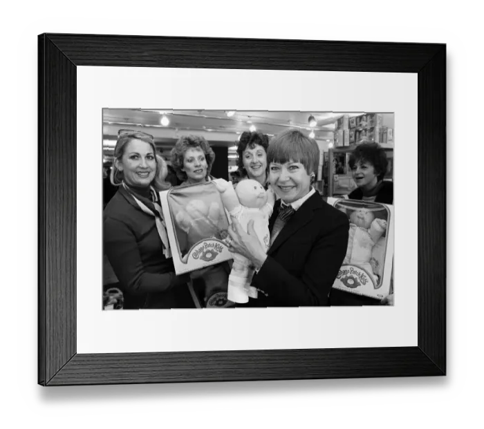 Framed Print : Cabbage Patch Dolls for sale in Harrods. Barbara Ericson from Dallas along with some