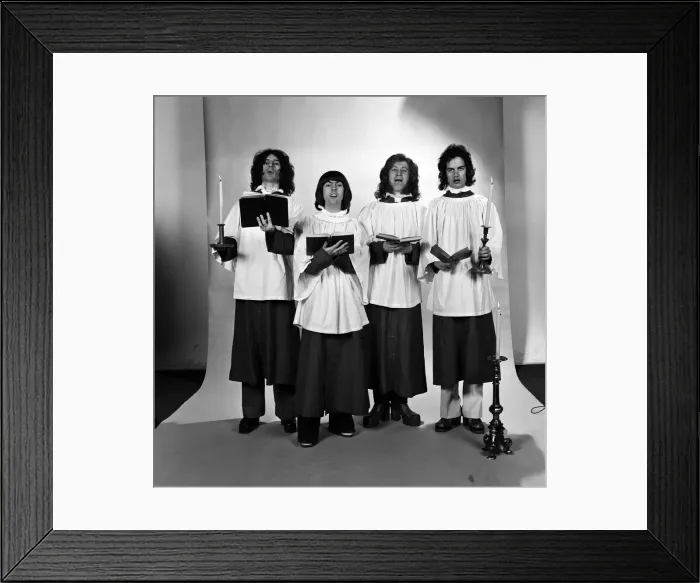 Framed Print : Choir service for Slade (Don Powell, Dave Hill, Noddy Holder and Jim Lea Framed Print : Choir service for Slade (Don Powell, Dave Hill, Noddy Holder and Jim Lea