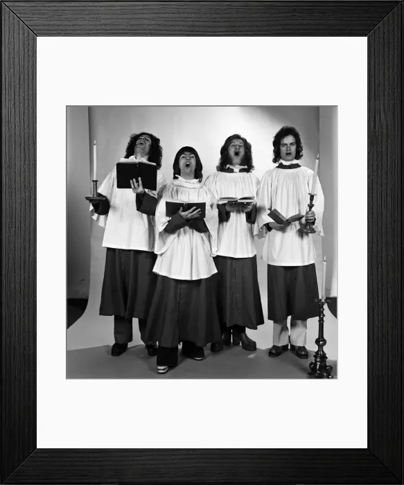 Framed Print : Choir service for Slade (Don Powell, Dave Hill, Noddy Holder and Jim Lea