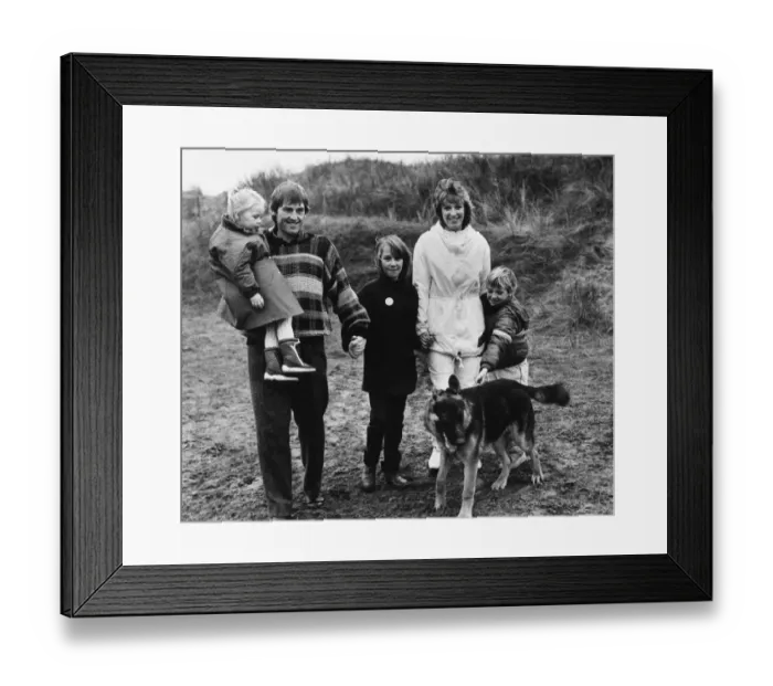 Framed Print : Liverpool footballer Kenny Dalglish with wife, children Framed Print : Liverpool footballer Kenny Dalglish with wife, children