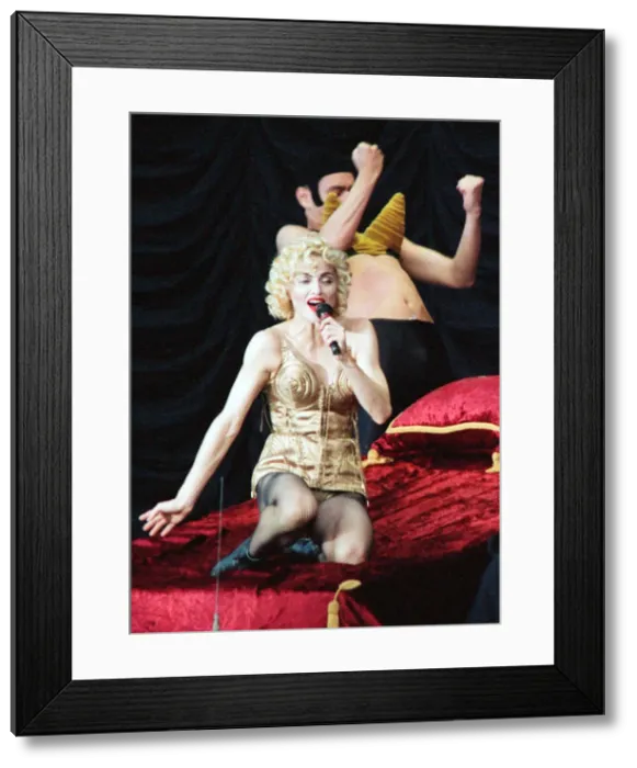 Framed Print : Madonna performing at Eriksberg during her Blond Ambition World Tour. 30th June 1990 Framed Print : Madonna performing at Eriksberg during her Blond Ambition World Tour. 30th June 1990