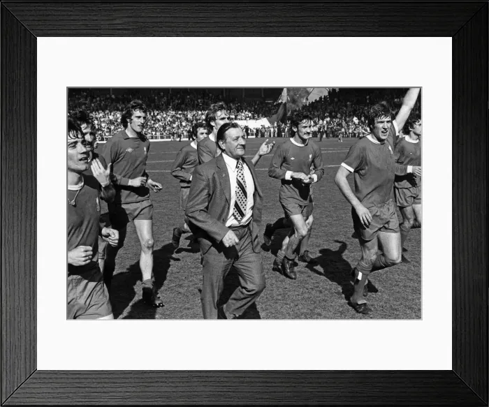 Framed Print : Liverpool celebrate following a 3-1 victory over QPR at Anfield put them in to second Framed Print : Liverpool celebrate following a 3-1 victory over QPR at Anfield put them in to second