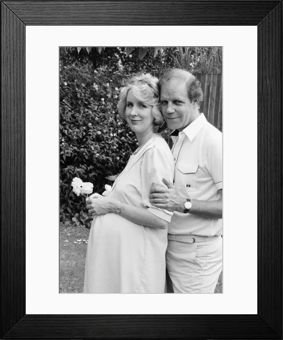 Framed Print : Brian Cant, childrens television presenter, pictured with wife Framed Print : Brian Cant, childrens television presenter, pictured with wife