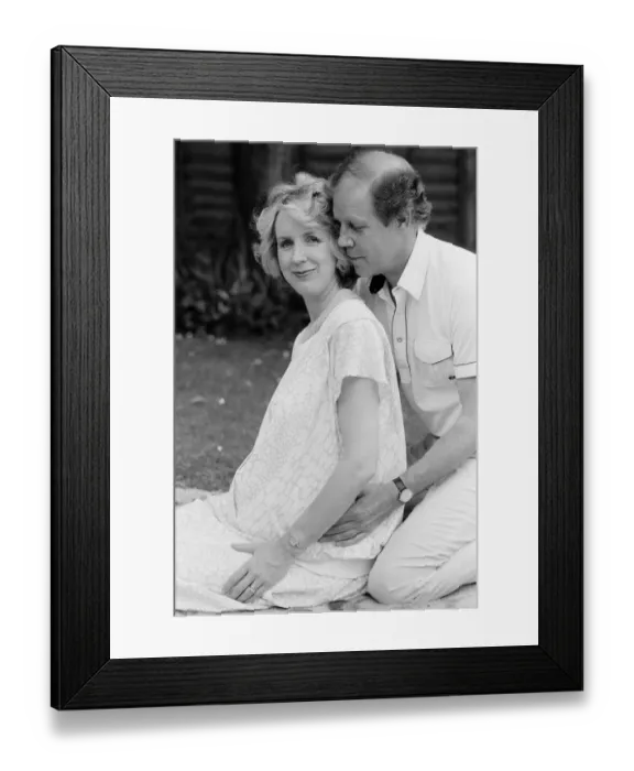 Framed Print : Brian Cant, childrens television presenter, pictured with wife Framed Print : Brian Cant, childrens television presenter, pictured with wife