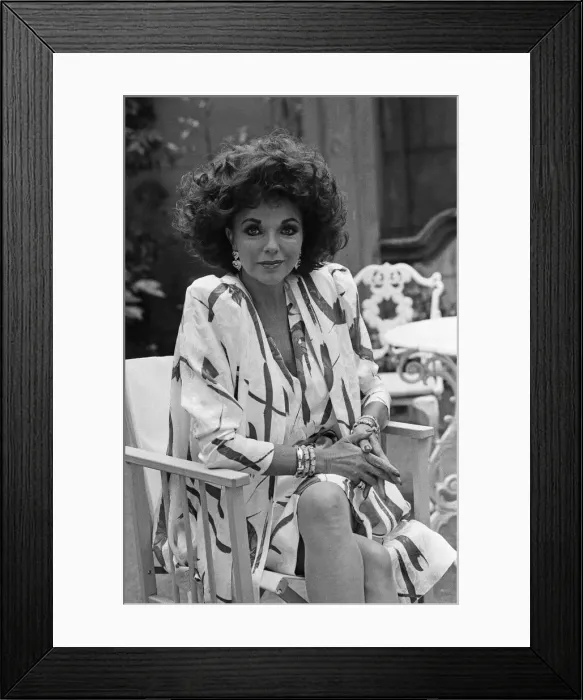 Framed Print : Joan Collins promoting her new television series Sins'. 4th September 1987 Framed Print : Joan Collins promoting her new television series Sins'. 4th September 1987