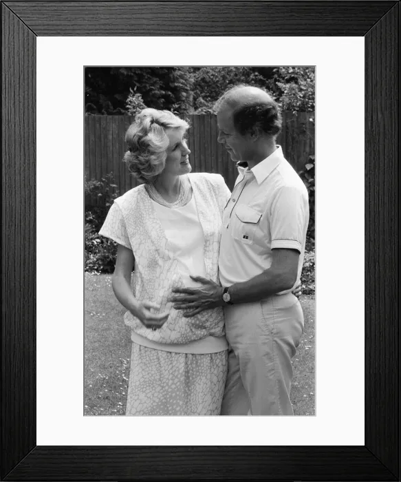 Framed Print : Brian Cant, childrens television presenter, pictured with wife