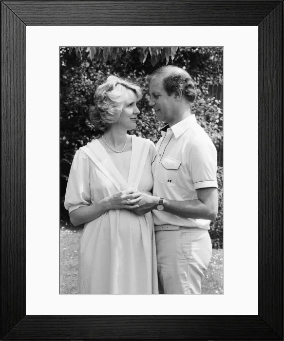 Framed Print : Brian Cant, childrens television presenter, pictured with wife