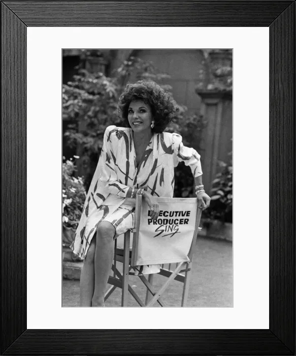 Framed Print : Joan Collins promoting her new television series Sins'. 4th September 1987 Framed Print : Joan Collins promoting her new television series Sins'. 4th September 1987