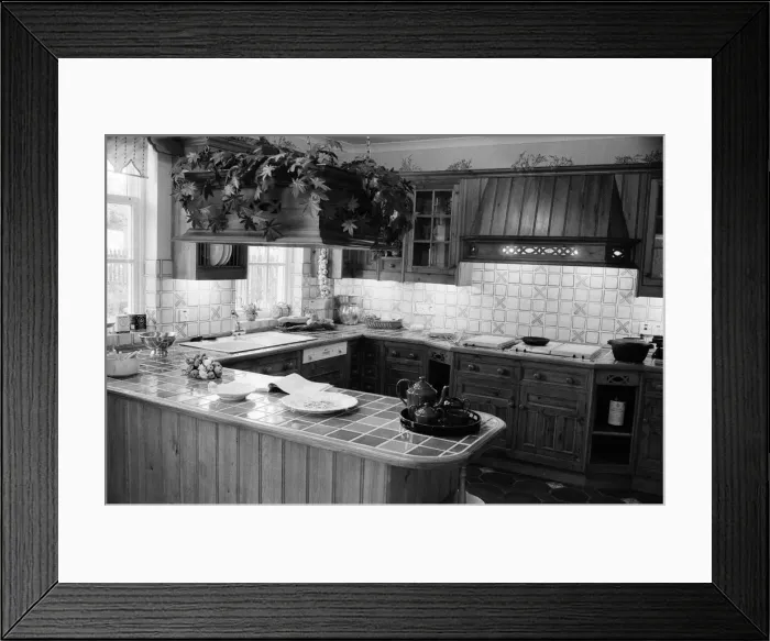 Framed Print : Kitchen in a show house of Dulwich Gate'. Prime Minister Margaret Thatcher Framed Print : Kitchen in a show house of Dulwich Gate'. Prime Minister Margaret Thatcher