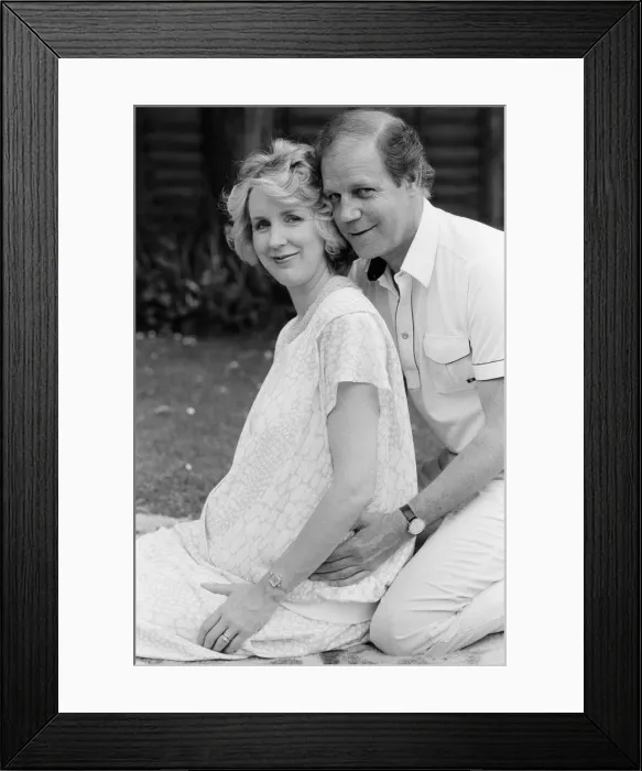 Framed Print : Brian Cant, childrens television presenter, pictured with wife