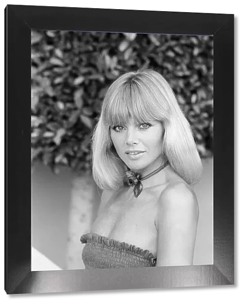 Britt Ekland, Swedish actress, pictured at home in Beverly Hills, Los Angeles, California