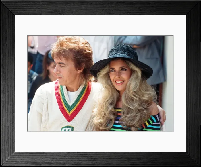 Framed Print : Bill Wyman and Mandy Smith at Sticky Fingers, Bills new restaurant in Kensington Framed Print : Bill Wyman and Mandy Smith at Sticky Fingers, Bills new restaurant in Kensington