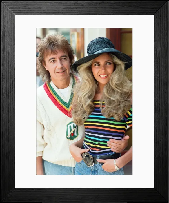 Framed Print : Bill Wyman and Mandy Smith at Sticky Fingers, Bills new restaurant in Kensington Framed Print : Bill Wyman and Mandy Smith at Sticky Fingers, Bills new restaurant in Kensington