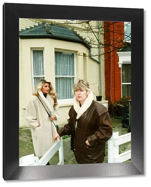 Mandy Smith and her mother Patsy leaving their home in London. 4th April 1989