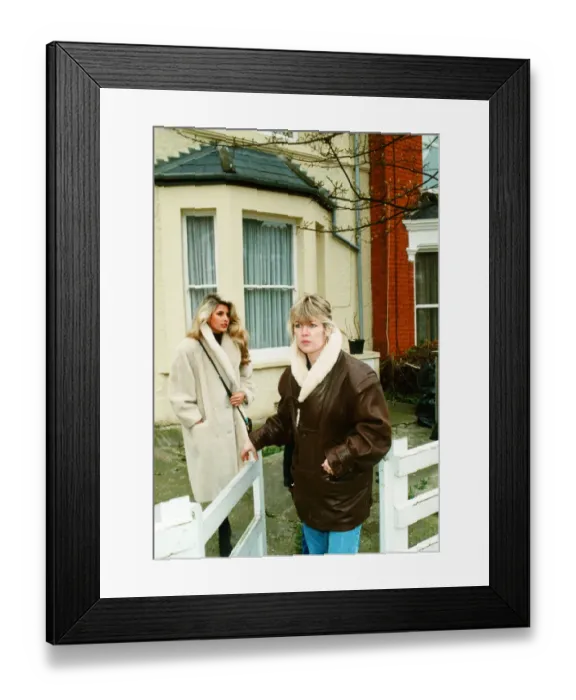 Framed Print : Mandy Smith and her mother Patsy leaving their home in London. 4th April 1989 Framed Print : Mandy Smith and her mother Patsy leaving their home in London. 4th April 1989