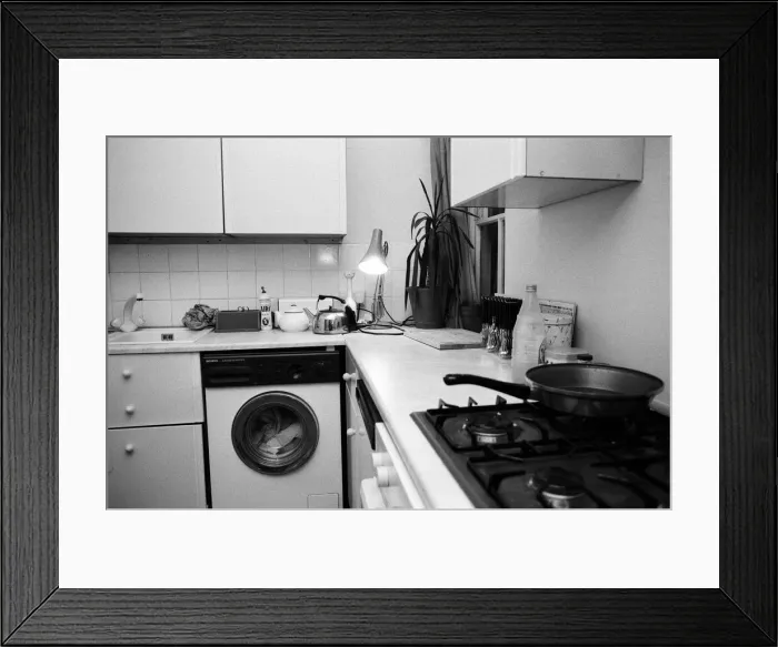 Framed Print : Interior views of accommodation in Clapham, London. Pictured, views of the kitchen Framed Print : Interior views of accommodation in Clapham, London. Pictured, views of the kitchen