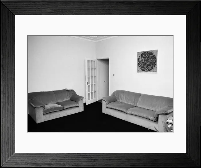 Framed Print : Interior views of accommodation in Clapham, London. Pictured, views of the lounge Framed Print : Interior views of accommodation in Clapham, London. Pictured, views of the lounge