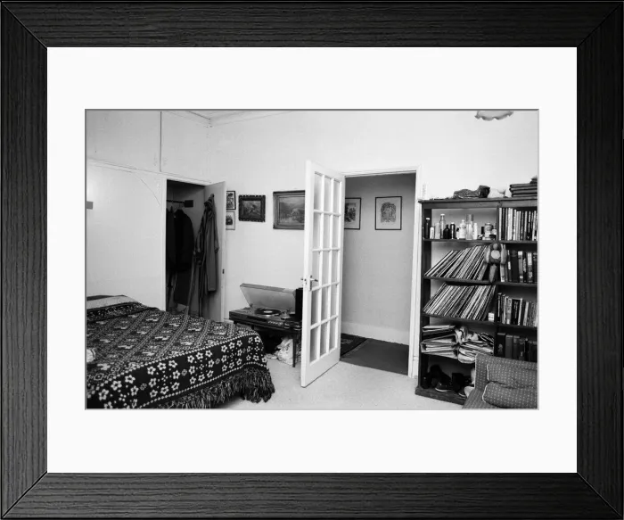 Framed Print : Interior views of accommodation in Clapham, London. Pictured, views of the bedroom