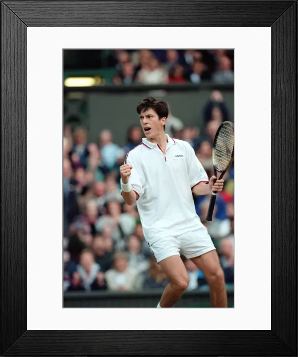 Framed Print : Tim Henman of Great Britain in action during his Fourth Round Match of the Mens Singles Framed Print : Tim Henman of Great Britain in action during his Fourth Round Match of the Mens Singles