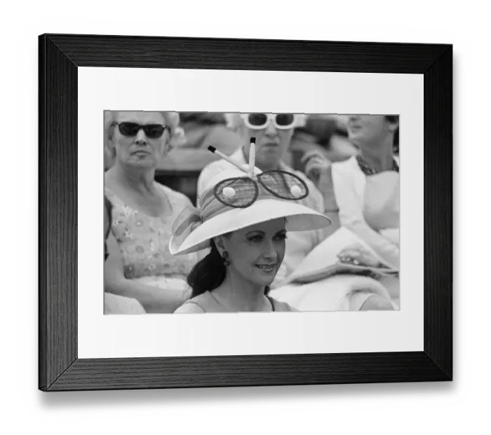 Framed Print : Miss Doreen Dawne from Chelsea, wearing a tennis hat at Wimbledon Tennis Championships Framed Print : Miss Doreen Dawne from Chelsea, wearing a tennis hat at Wimbledon Tennis Championships