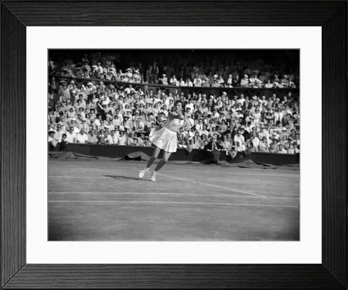 Framed Print : Wimbledon Tennis Championships 1953. Picture shows Mrs W Brewer of Bermuda Framed Print : Wimbledon Tennis Championships 1953. Picture shows Mrs W Brewer of Bermuda