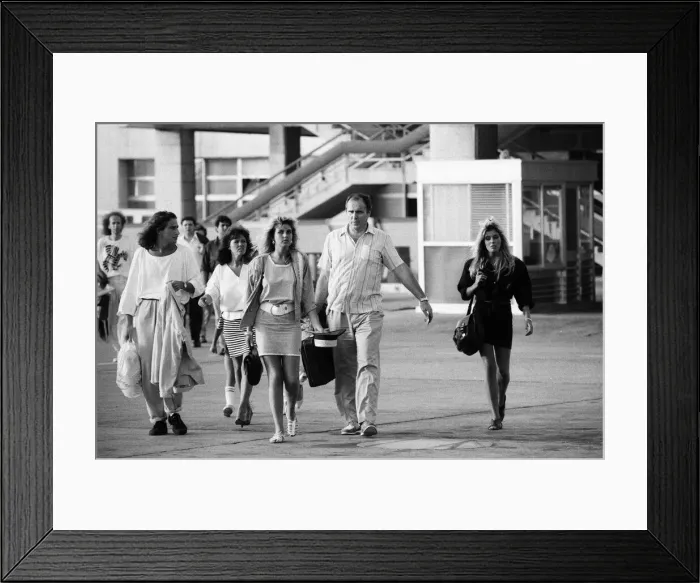 Framed Print : Mandy Smith at Gatwick Airport with her family including mother Patsy Smith Framed Print : Mandy Smith at Gatwick Airport with her family including mother Patsy Smith